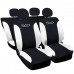 Coprisedili auto compatibili con 500E elettrica bicolore verticale con sedile posteriore intero o 50/50