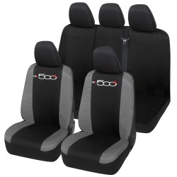 Coprisedili 500L Bicolore in Tessuto Compatibili Set completo Sedili Anteriori e Posteriori