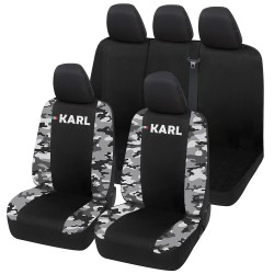 Coprisedili KARL Bicolore Compatibili Set completo Sedili Anteriori e Posteriori