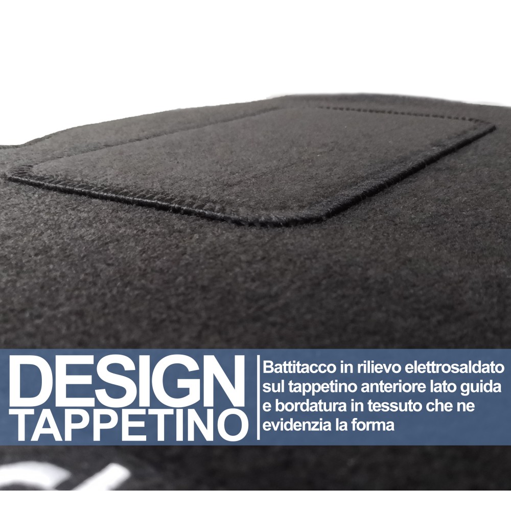 TAPPETI TAPPETINI AUTO In Moquette Con Logo E Battitacco Per Fiat