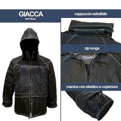 Tuta Moto Impermeabile Unisex Antipioggia Antivento con cappuccio a scomparsa con borsa inclusa 