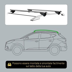 Barre Portapacchi Portatutto Universali Auto Con Serratura Antifurto 120 cm