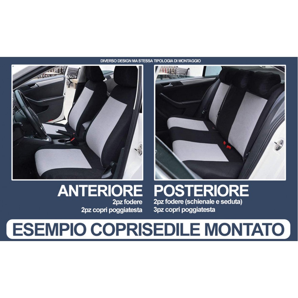 Set Universale Spc1016 Coprisedili Auto Completo Nero E Grigio Nido D'ape  in vendita online