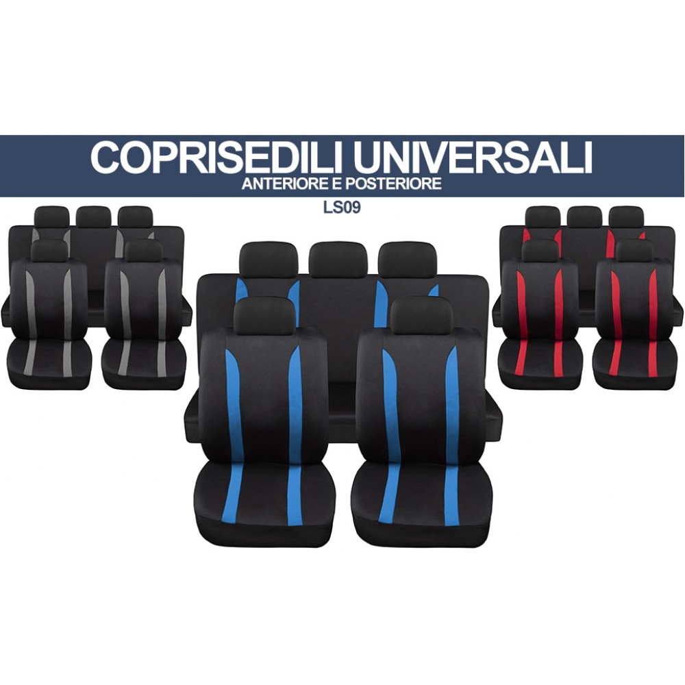 Coprisedili Auto Universali LS09 3 Colori Disponibili Set Anteriori e Posteriori  Poliestere