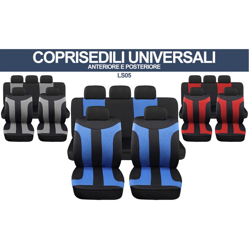 Coprisedili Auto Universali LS05 3 Colori Disponibili Set Anteriori e Posteriori  Poliestere