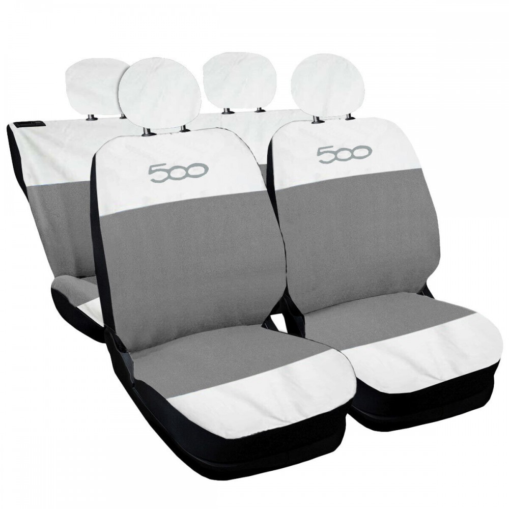 Coprisedili compatibili per FIAT 500 bicolore orizzontale con sedile  posteriore intero