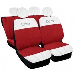 Coprisedili auto compatibili con FIAT 500 bicolore orizzontale con sedile posteriore intero monocolore
