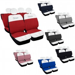 Coprisedili auto compatibili con FIAT 500 bicolore orizzontale con sedile posteriore intero monocolore