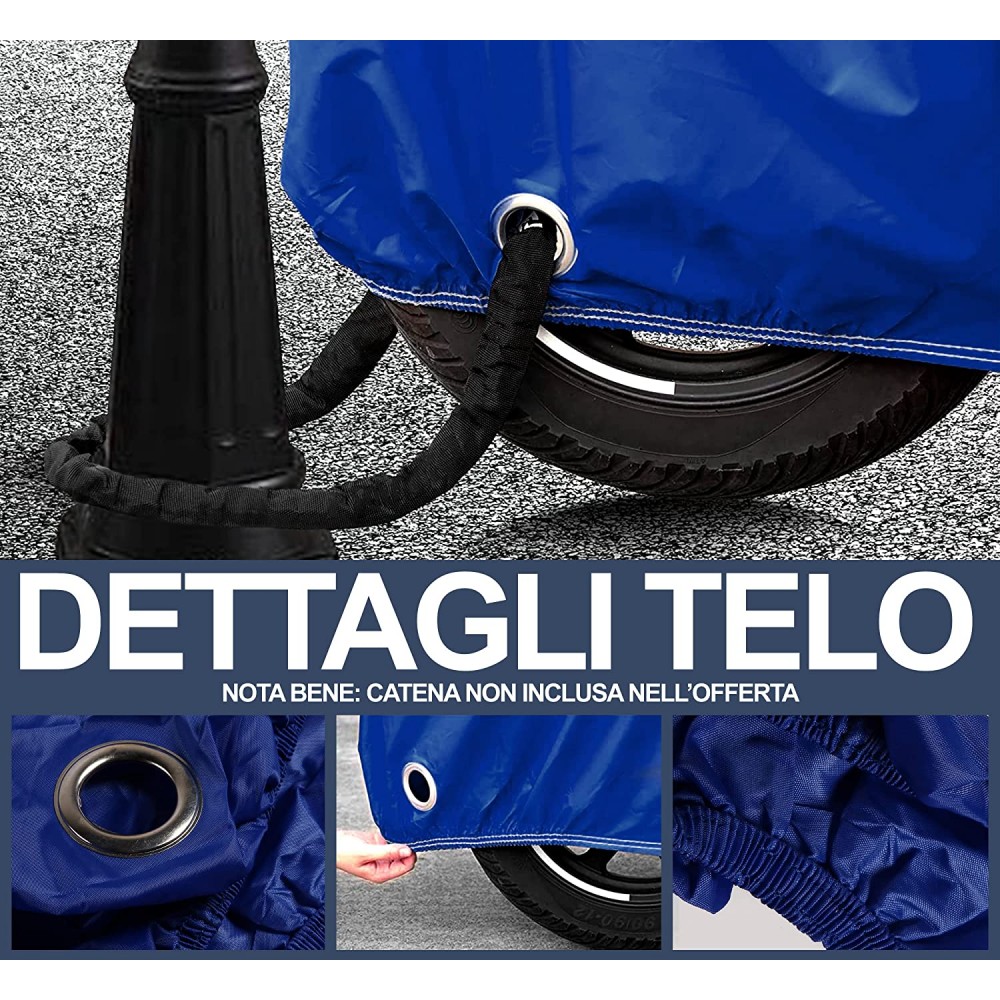 Telo-Coprimoto-Sagomato-Impermeabile- Cover-Tessuto  -Oxford-210D-Copertura-Esterna-Universale- Scooter-Moto-Motociclo-Motorino