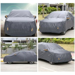 Telo copriauto per copertura SUV felpato - tg. XXXL 534x195x152cm - con strappi riflettenti e zip 