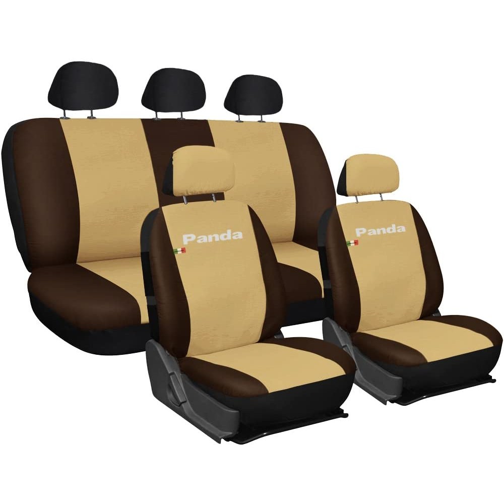 Coprisedili compatibili con FIAT PANDA 2° serie (mod.169) con sedile  posteriore intero versione in ecopelle bicolore