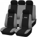 Coprisedili auto universali modello Racing con zip adattabili a tutte le auto con sedili standard con schienale bicolore 
