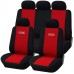 Coprisedili auto universali modello Racing con zip adattabili a tutte le auto con sedili standard con schienale bicolore 