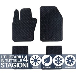 Tappetini auto compatibili con 500X sagomati in gomma anteriori e posteriori
