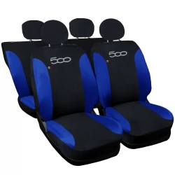 Coprisedili auto compatibili con 500 bicolore completo verticale con sedile posteriore intero - 50/50 o 60/40