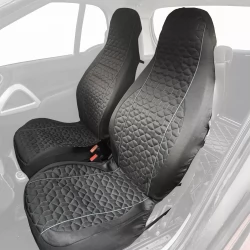 Coppia Coprisedili Anteriori Per Auto Universali In Tessuto Deluxe Gabardine Con Poggiatesta Integrato