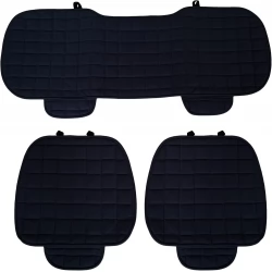 Cuscino Auto 3 Pezzi Coprisedile Universale Monocolore Trapuntato Protezione Sedile Seduta