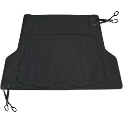 Tappetino per Bagagliaio Baule Universale, Tappeto ritagliabile Lungo Le Linee Pre-Indicate, in Gomma, Misure Tappeto 142 x 111 cm Nero