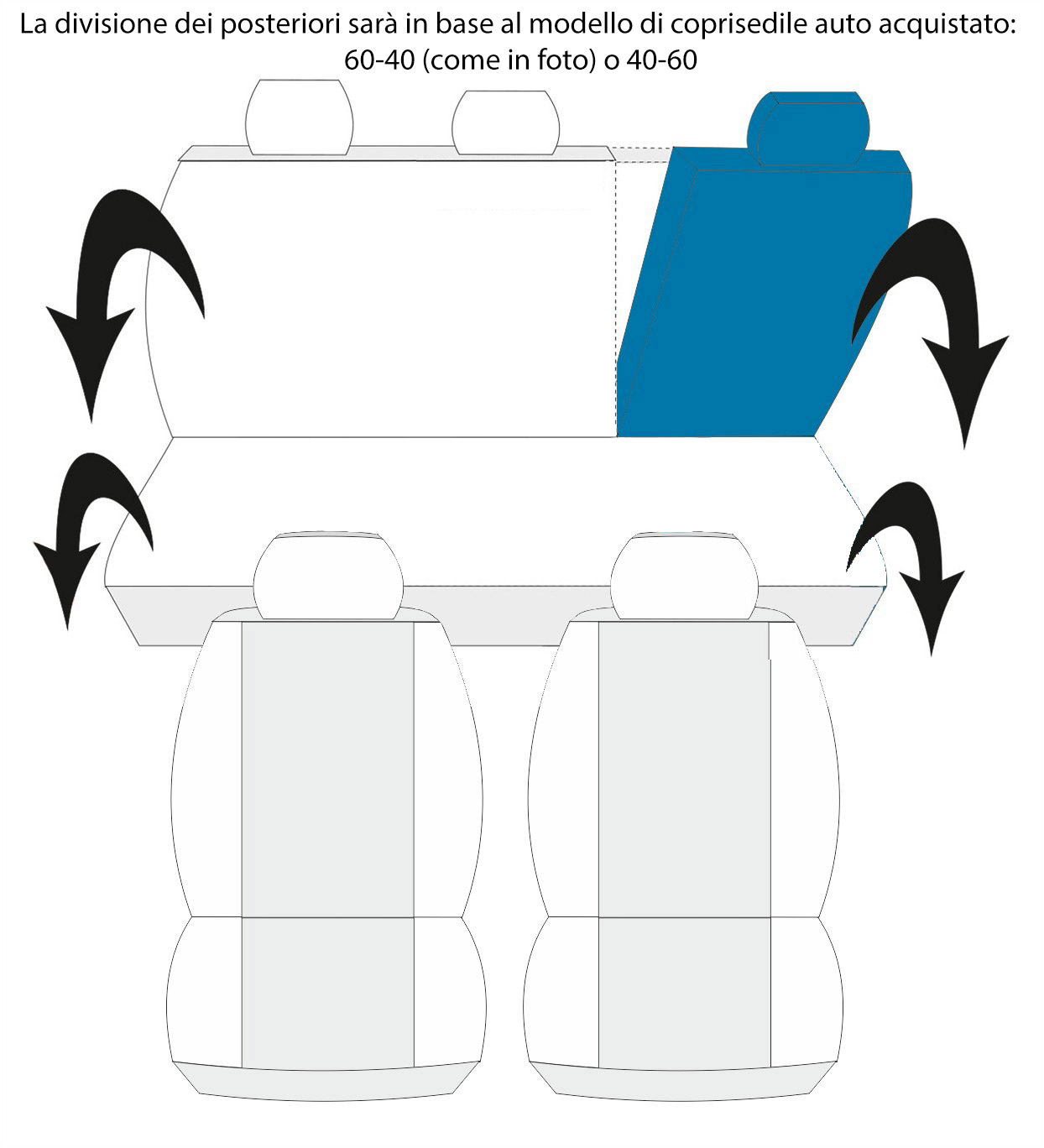 Coprisedili su misura per Fiat Panda II Classic Hatchback, Van (2003-2012)  - fodere sedili - set coprisedili auto - Auto-Dekor - Elegance - P-2 P-2