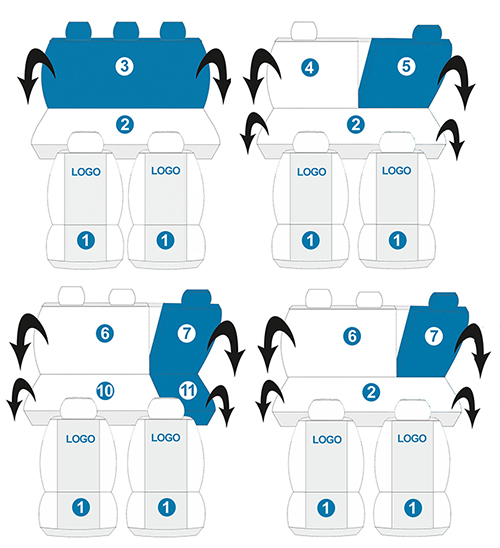 Coprisedili Bari per Nissan Qashqai/Qashqai +2 I 12/2006-04/2014, 1  coprisedili posteriore per sedili normali, Coprisedili per Nissan Qashqai, Coprisedili per Nissan, Filtrare i coprisedili per tipo di auto